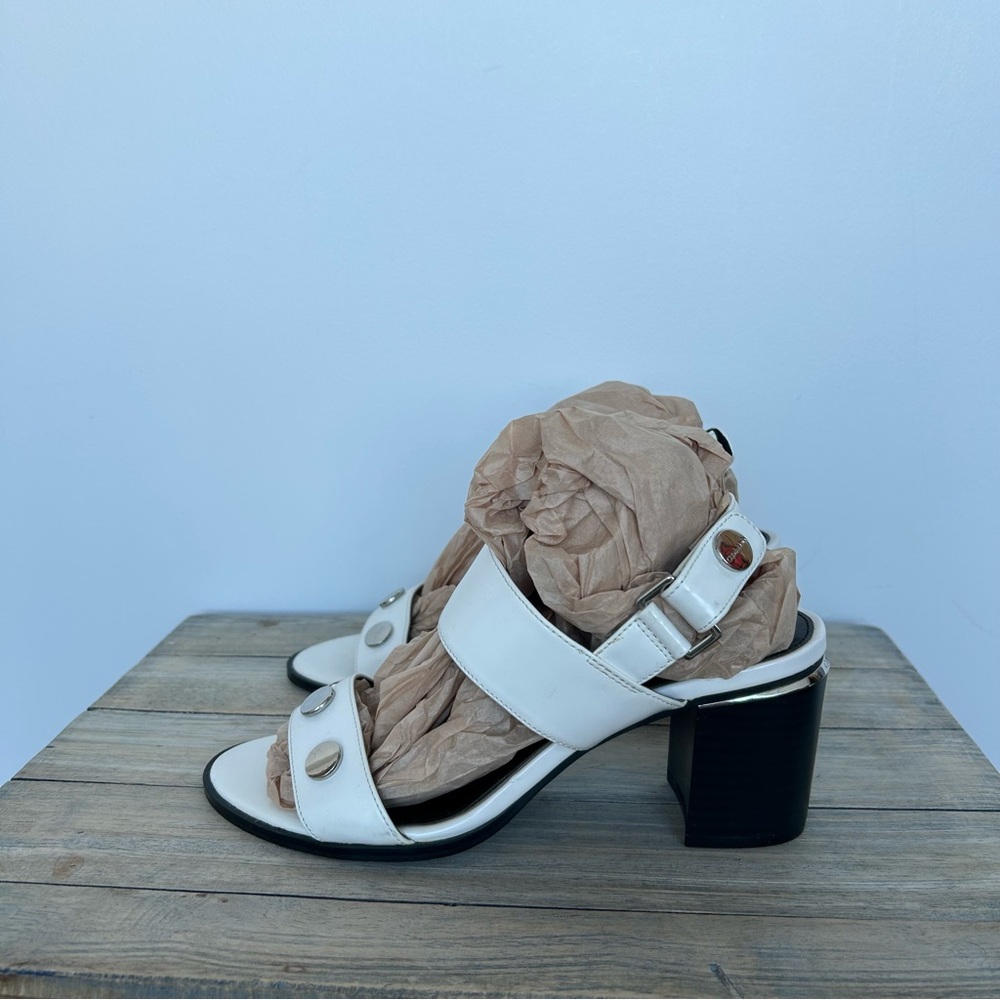 White Calvin Klein Block Heel Sandal Heels - Picture 4 of 10